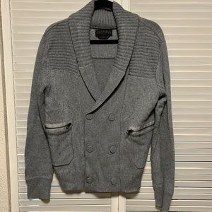 Seduka Grey Button Front Cardigan Sweater Mens M